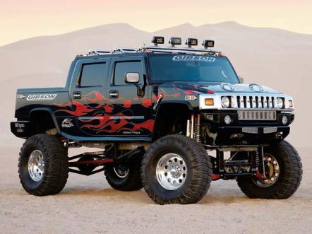 What's so special about a lifted and customized Hummer with a bed on the 