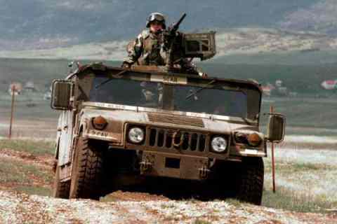 Humvee and Soldier