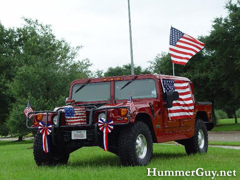 Patriotic Hummer H1 Flags