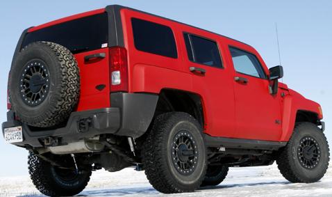 Hummer H3 Flat Red Beadlock Wheels