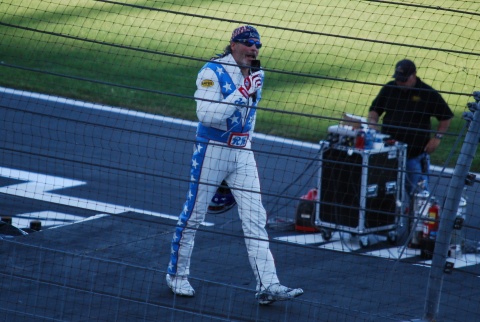 Robbie Knievel Texas HUMMER Jump Talking to Crowd