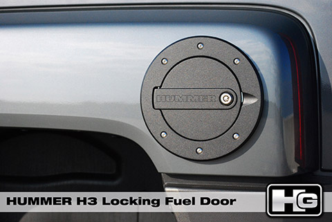 HUMMER H3 Black Locking Gas Door